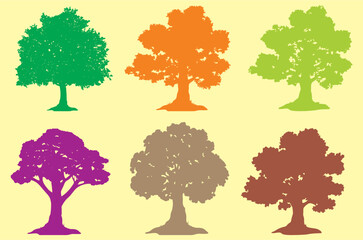 Tree icons set. Flat editable vector illustration. Pictogram style and flat easy to change color or size. eps 10.