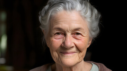 old woman smiling