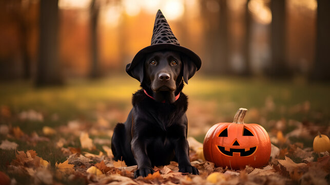 dog dressed up on halloween