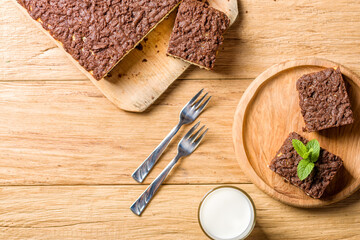 Cheese cake. Homemade cheesecake with mint for dessert