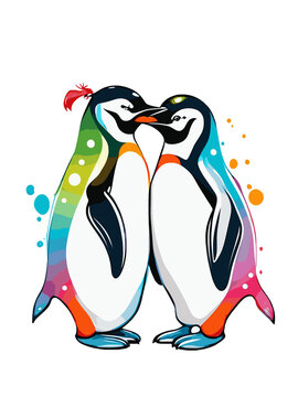 two loving penguins transparent png