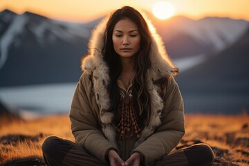 Person meditating in yoga pose