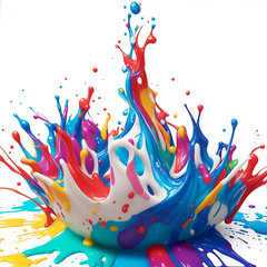 様々な色の塗料が飛び散る様子のデザイン