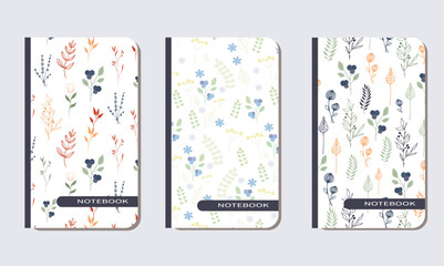 Set of trendy modern covers and title pages. universal design for notebooks, planners, diaries and notebooks. Vector illustration.
