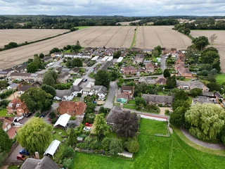 Foto op Canvas Longparish Village Hampshire UK drone,aerial © steve