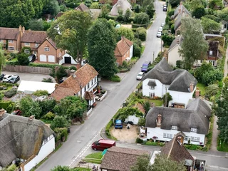 Fotobehang Longparish Village Hampshire UK drone,aerial © steve