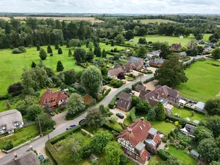 Foto op Canvas Longparish Village Hampshire UK drone,aerial  summer. © steve
