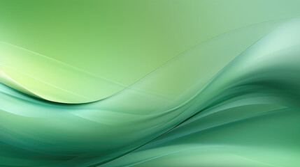 Background with smooth lines in green gradient colors. Wavy lines