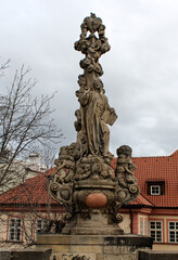 Fototapeta na wymiar Sculpture on Charles bridge Prague Czech republic 02.2023