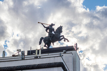 Moscow, Russia - 07.21.2021 - Facade of the Victory museum. History