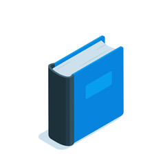 isometric book icon in color on a white background, studying at school or reading in the library