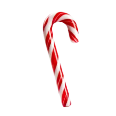 Fotobehang a striped red and white candy cane for a food-themed, photorealistic illustration in a PNG format, cutout, and isolated: generative AI © Purple Penguin GFX