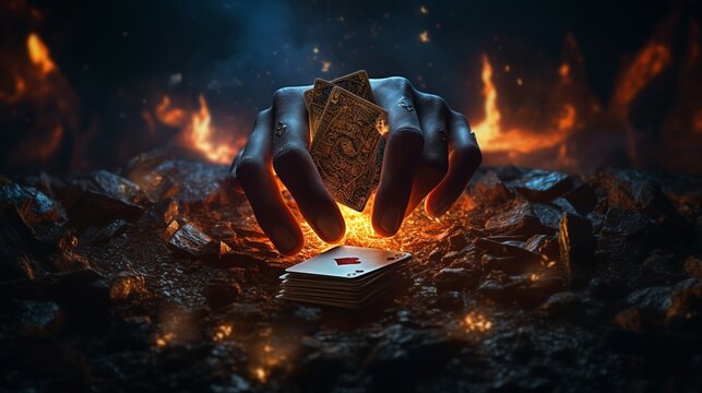 poker card ace chips fantasy epic cool cinematic wallp.Generative AI