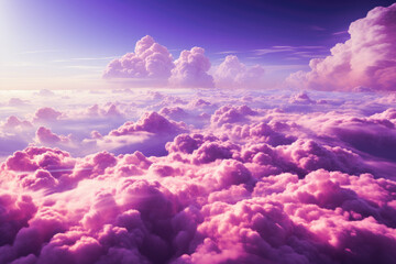 Fototapeta premium Purple clouds over the sea
