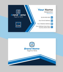 Professional and Elegant White and Blue Business Card Template Design