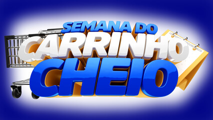 selo 3d ''semana do carrinho cheio''