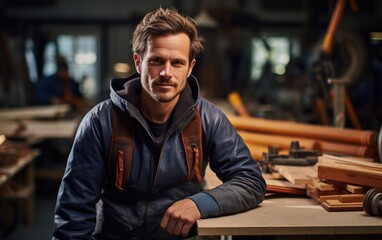 A proficient carpenter, working in a well-lit workshop, uses his years of experience to shape and craft wood.