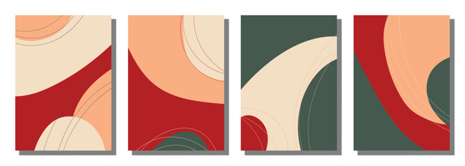 Minimalist abstract hand drawn set background.