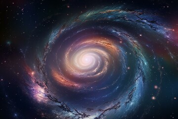 Spiraling space galaxy. Generative AI