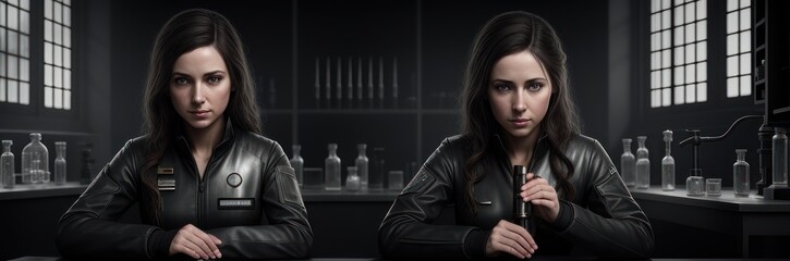 Two detective womуn and bullet investigation for finger print, dna and research. Focus, female professional and investigator on a crime scene with gun shell and lab work for detective case