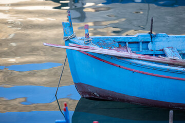 Fishing boats in the harbor of Matera, Puglia, Italy