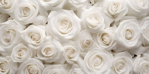 Obraz na płótnie Canvas Natural white roses background.