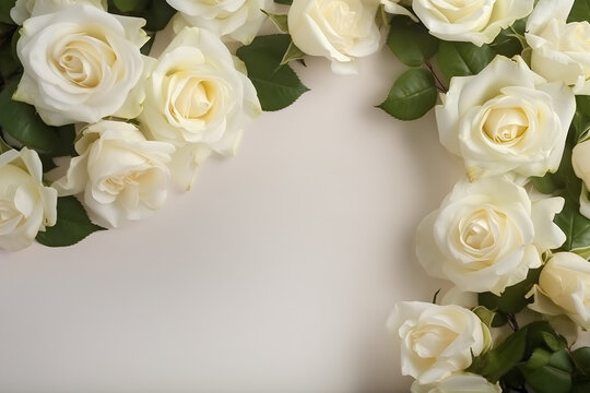 Natural white roses background.