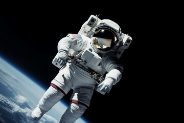 Fototapeta na wymiar Astronaut in space, weightless. Generative AI