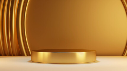gold podium display for luxury product branding and packaging presentation