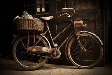 Fototapeta na wymiar Old-fashioned bike picture. Generative AI