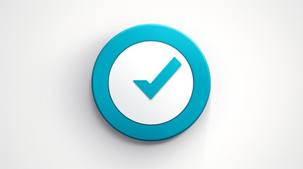 A paper correct check icon in flat design represents a simplified and minimalistic depiction of a checkmark or tick mark on a piece of paper, symbolizing the action of verifying or  - obrazy, fototapety, plakaty