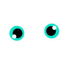 Cartoon Eyes Expression on a Transparent Background