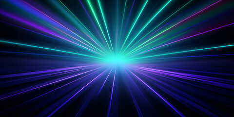 Abstract background with neon rays of light 