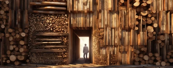Foto auf Acrylglas Brennholz Textur Wooden texture ring Pattern, natural wooden logs background.