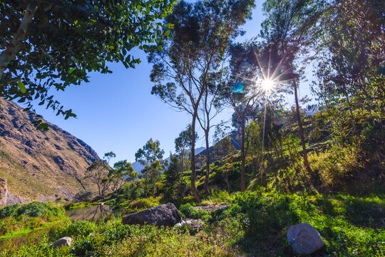 Landscape of Canta - Lima, Located between mountains and close to the Chill&oacute;n river, Canta is a center of agricultural exchange. Nearby is the town of Obrajillo, Lima Peru