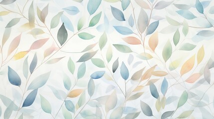  a painting of leaves on a white background with a blue sky in the background.  generative ai