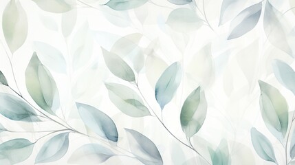  a painting of leaves on a white background with green leaves.  generative ai