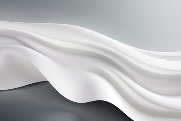 Smooth, rippled white banner. Generative AI