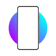 Realistic Smartphone Gradient Banner Mockup Template Vector Illustration