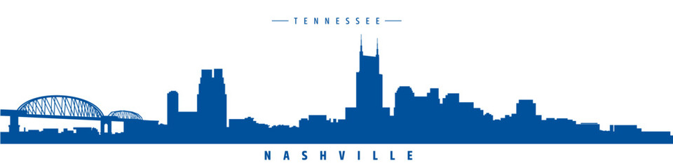 Nashville city skyline vector silhouette tennessee, USA