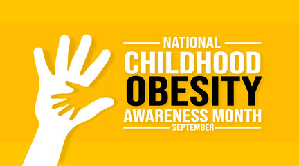 September is National Childhood Obesity Awareness Month background template. Holiday concept. background, banner, placard, card, and poster design template with text inscription and standard color. - obrazy, fototapety, plakaty