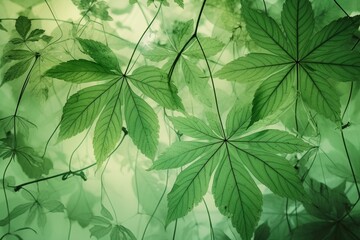 transparent foliage in green. Generative AI