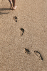 Lone Walk at Sardinian Dusk. On a Sardinian beach, as the sun readies its farewell, fresh...