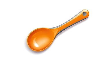 isolated spoon icon in orange on a white background. cooking utensil. Knife label