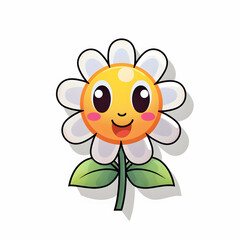 Obraz premium smiling flower cartoon on transparent background
