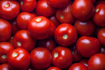 Ripe fresh Tomatoes top view background