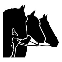 Horse heads silhouette