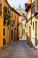 Fototapeta na wymiar Picturesque street in the Old Town of Toledo, Spain