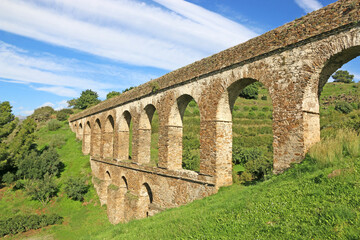Roman aqueduct in Almunecar, Spain	
