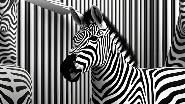 in zebra stripes
